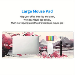 Cherry Blossom Ink Painting Large Mouse Pad For Desk