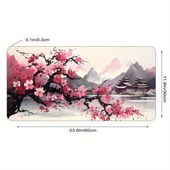 Cherry Blossom Ink Painting Large Mouse Pad For Desk
