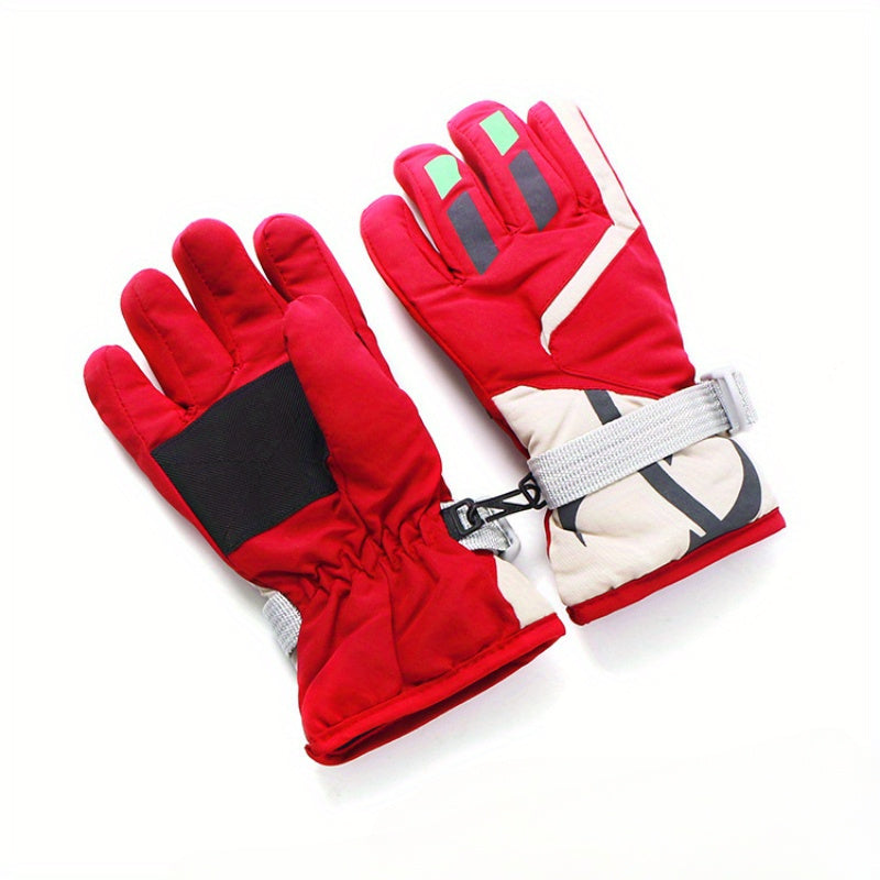 Youth Skiing Gloves, Windproof & Waterproof Winter Gloves for Outdoor Activities