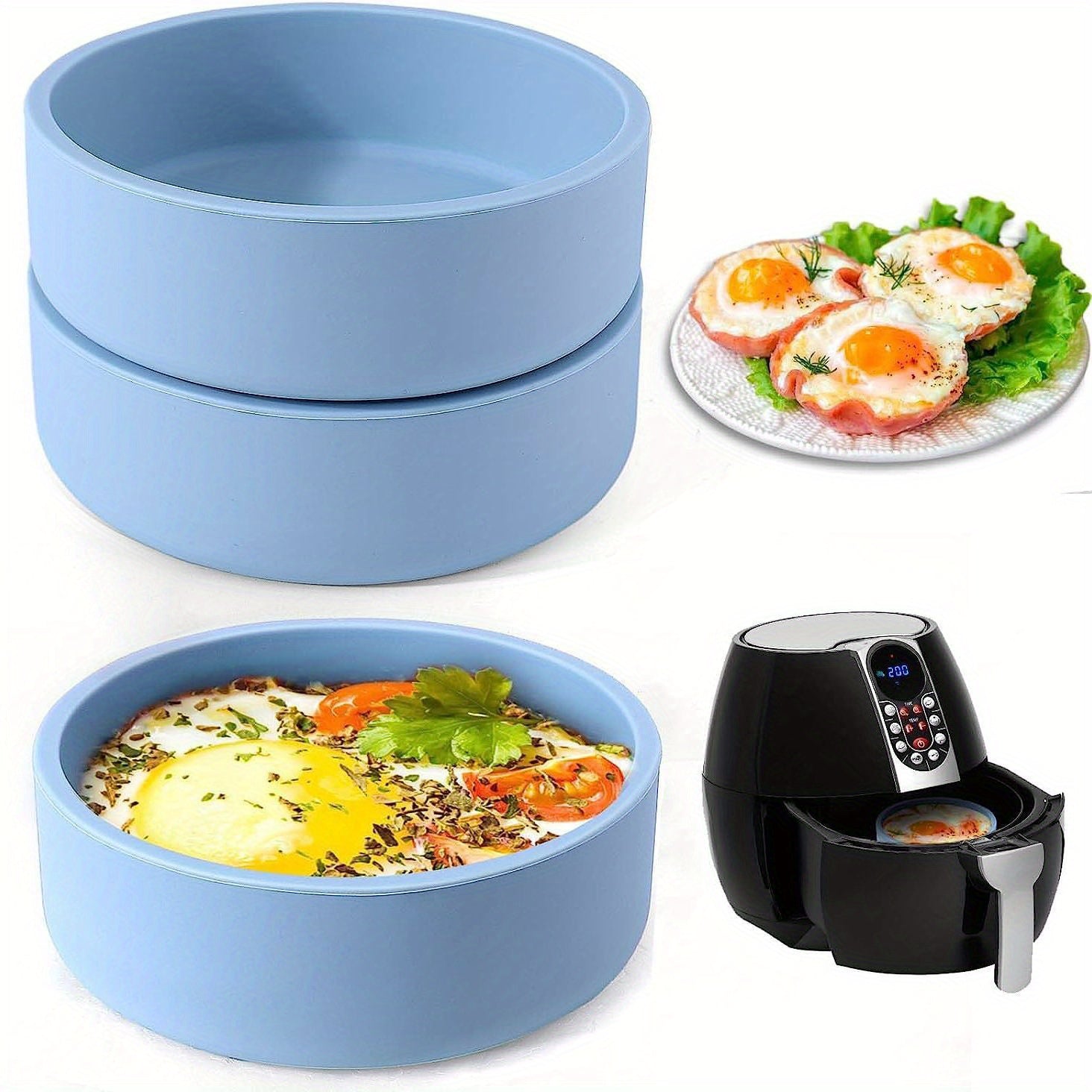 3pcs Non-stick Silicone Egg Molds Kitchen Accessories for Cooking