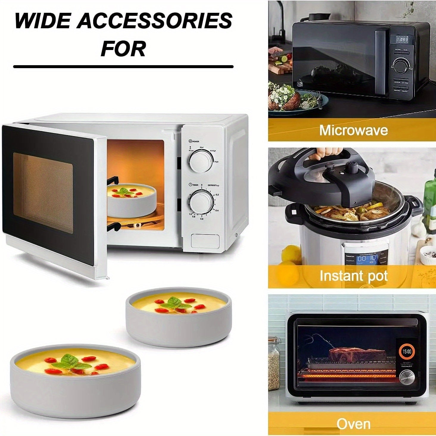 3pcs Non-stick Silicone Egg Molds Kitchen Accessories for Cooking