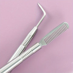 Stainless Steel Lash Lift Perm Tool with Comb - Eyelash Eyebrow Perming Tinting