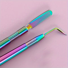 Stainless Steel Lash Lift Perm Tool with Comb - Eyelash Eyebrow Perming Tinting