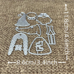 Metal Cutting Dies Stencils Scrapbook Train Christmas Dwarf