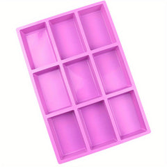 1pc 3D High Temp Cake Mold 9 Compartments Bread Fondant Baking Pan Silicone Mol