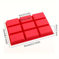 1pc 3D High Temp Cake Mold 9 Compartments Bread Fondant Baking Pan Silicone Mol