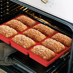 1pc 3D High Temp Cake Mold 9 Compartments Bread Fondant Baking Pan Silicone Mol