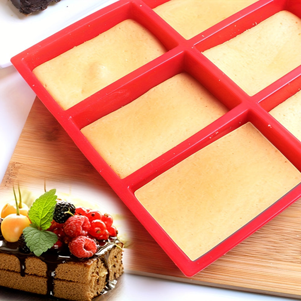 1pc 3D High Temp Cake Mold 9 Compartments Bread Fondant Baking Pan Silicone Mol