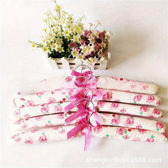 5pcs Sponge Cloth Hanger Flower Bag Anti Slip Solid Wood Hanging Bow