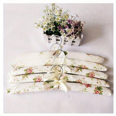 5pcs Sponge Cloth Hanger Flower Bag Anti Slip Solid Wood Hanging Bow