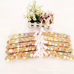 5pcs Sponge Cloth Hanger Flower Bag Anti Slip Solid Wood Hanging Bow