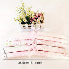 5pcs Sponge Cloth Hanger Flower Bag Anti Slip Solid Wood Hanging Bow