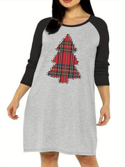 Christmas Nightdress Women's Leopard & Plaid Tre