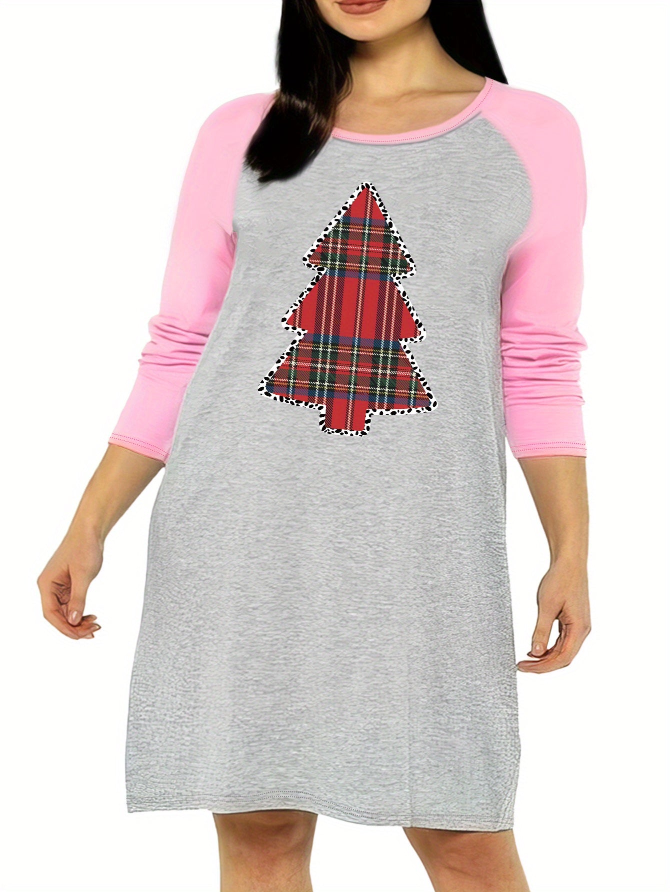 Christmas Nightdress Women's Leopard & Plaid Tre