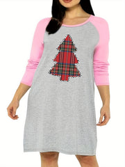 Christmas Nightdress Women's Leopard & Plaid Tre
