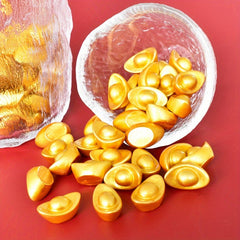 10pcs Golden Ingots Citrine DIY Decorative Decorations Christmas Year