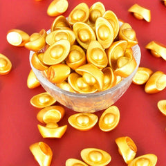 10pcs Golden Ingots Citrine DIY Decorative Decorations Christmas Year