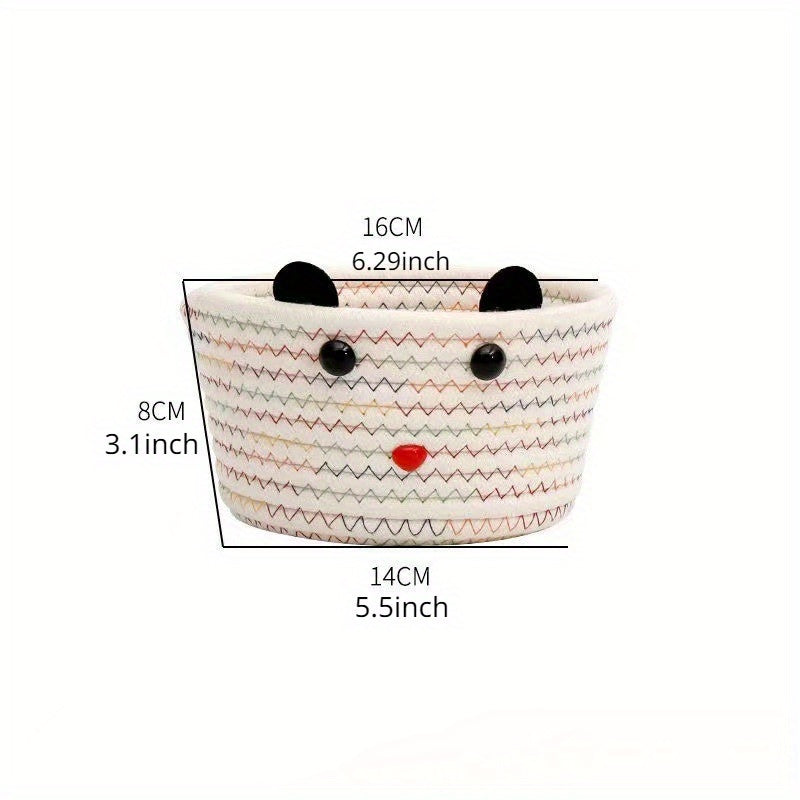 Woven Storage Basket Remote Control Holder Desk Organizer