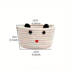 Woven Storage Basket Remote Control Holder Desk Organizer