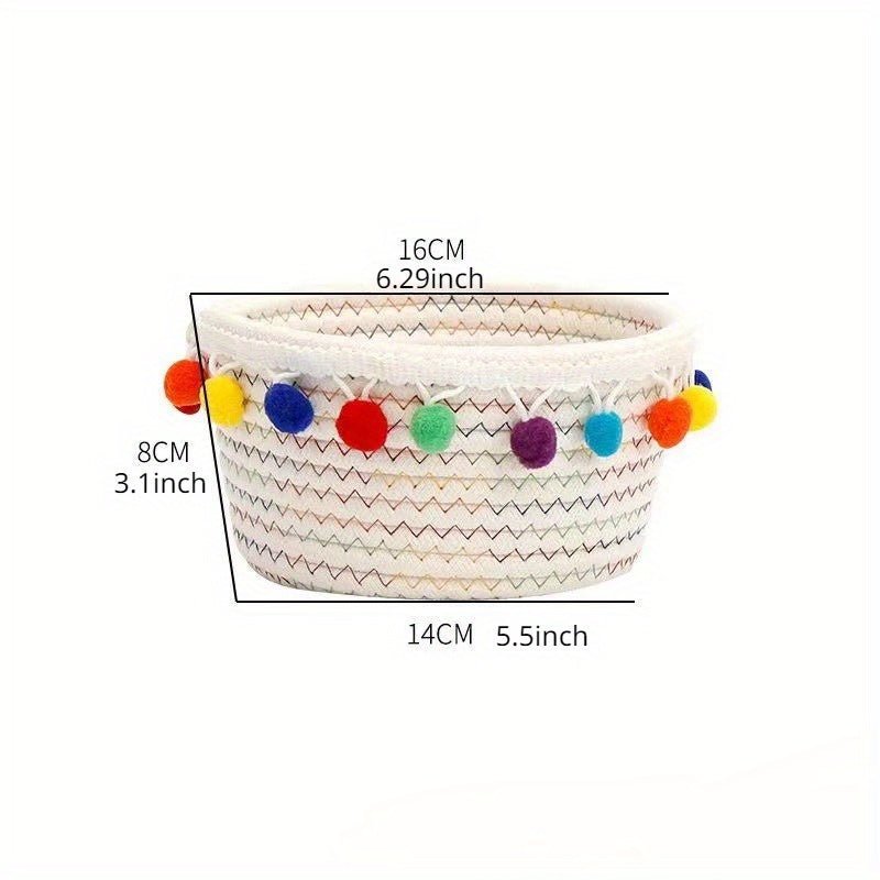 Woven Storage Basket Remote Control Holder Desk Organizer