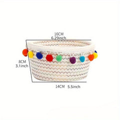 Woven Storage Basket Remote Control Holder Desk Organizer