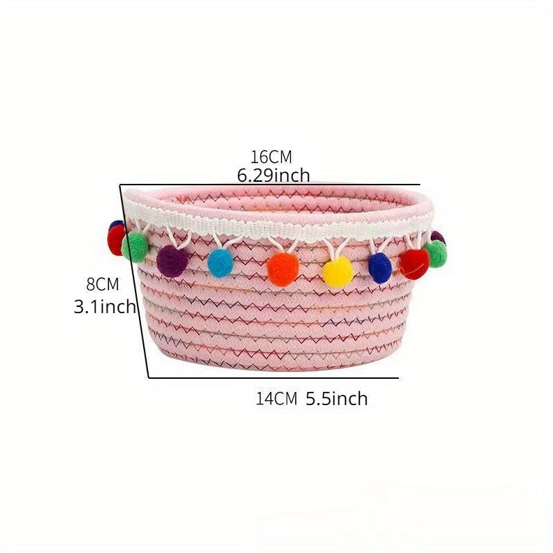 Woven Storage Basket Remote Control Holder Desk Organizer