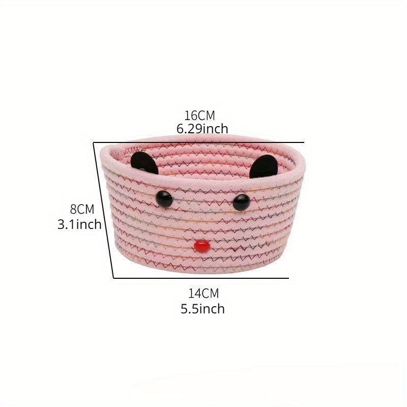 Woven Storage Basket Remote Control Holder Desk Organizer