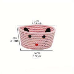 Woven Storage Basket Remote Control Holder Desk Organizer