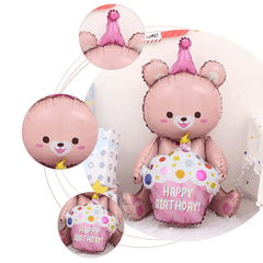 78cm Bear Cake Shape Aluminum Balloon Birthday Party Decoration
