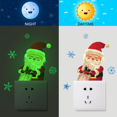 Luminous Snowflake Santa Wall Sticker Window Bathroom Decoration