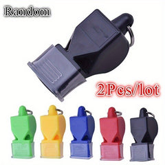 2pcs Plastic Referee Whistles Outdoor Survival Random