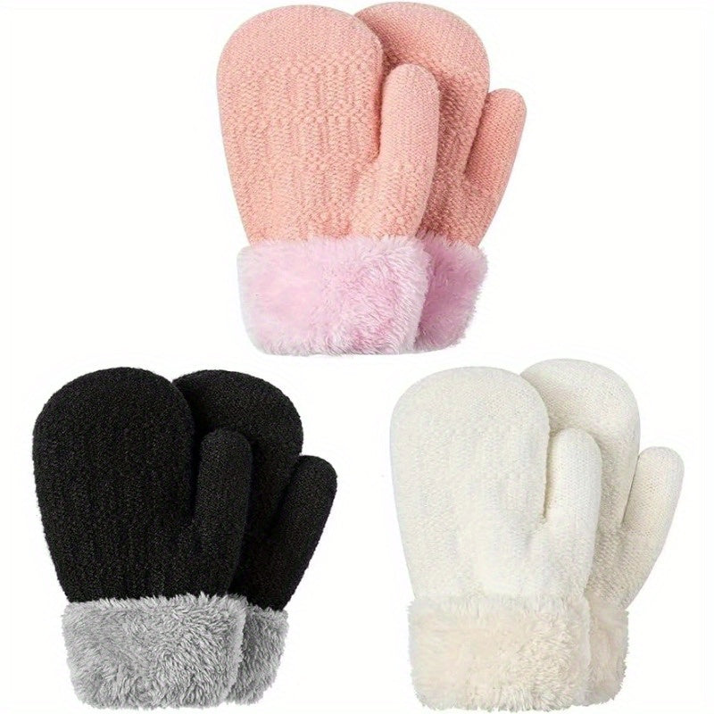 Winter Sports Mittens Thick Warm Knitted Gloves For Boys/Girls