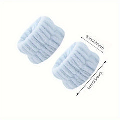 2pcs Face Washing Wrist Band Sweat Absorbing Bracelet
