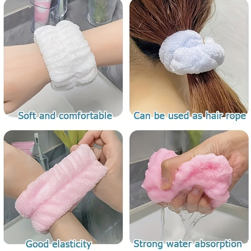 2pcs Face Washing Wrist Band Sweat Absorbing Bracelet