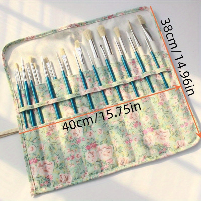 Canvas Edging Gouache Curtain Brush Pocket Storage Bag