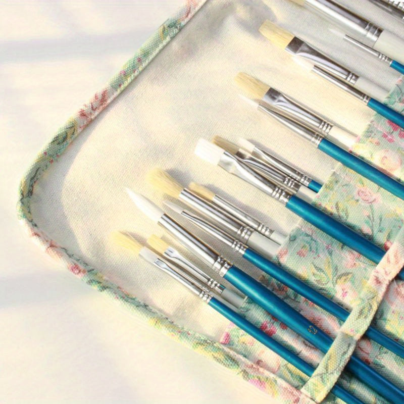 Canvas Edging Gouache Curtain Brush Pocket Storage Bag