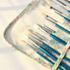 Canvas Edging Gouache Curtain Brush Pocket Storage Bag