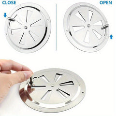 Stainless Steel Round Air Louver Vent with Side Knob Opening Grille Cover