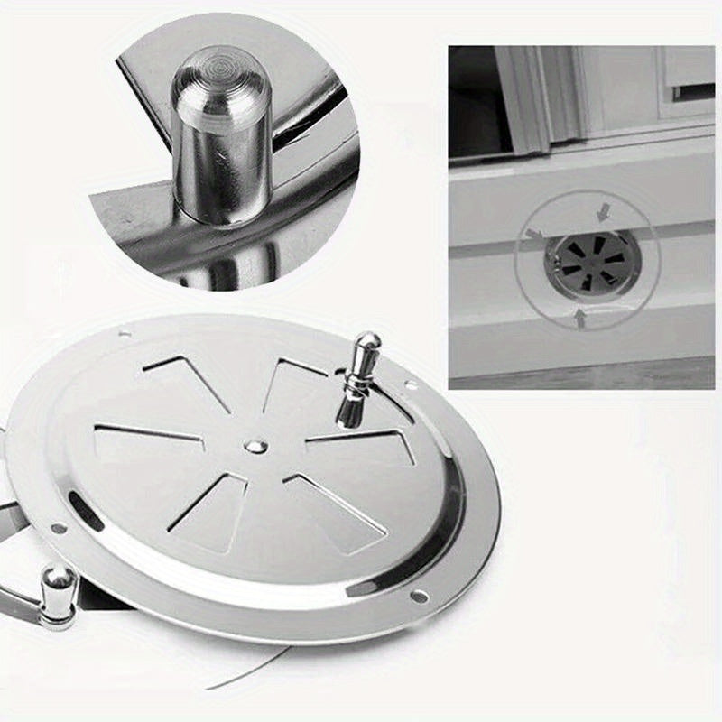 Stainless Steel Round Air Louver Vent with Side Knob Opening Grille Cover