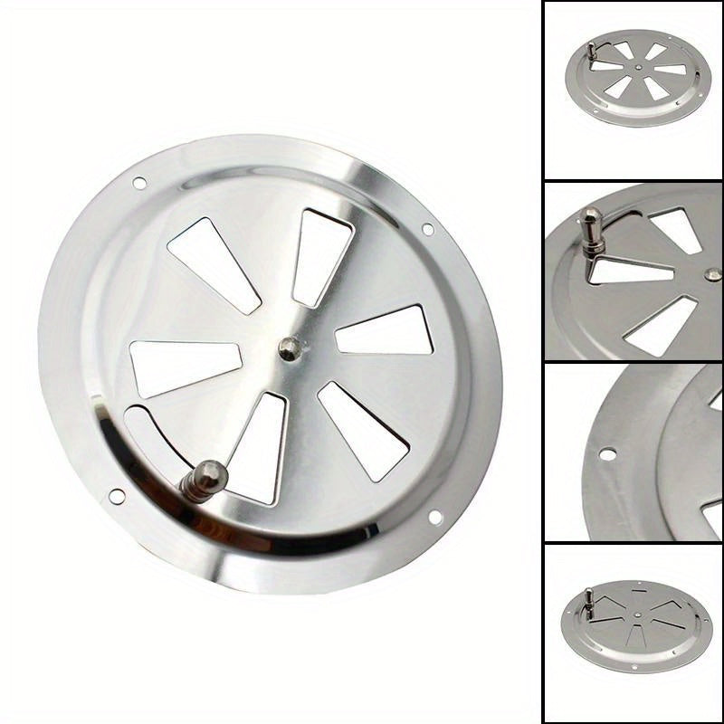 Stainless Steel Round Air Louver Vent with Side Knob Opening Grille Cover