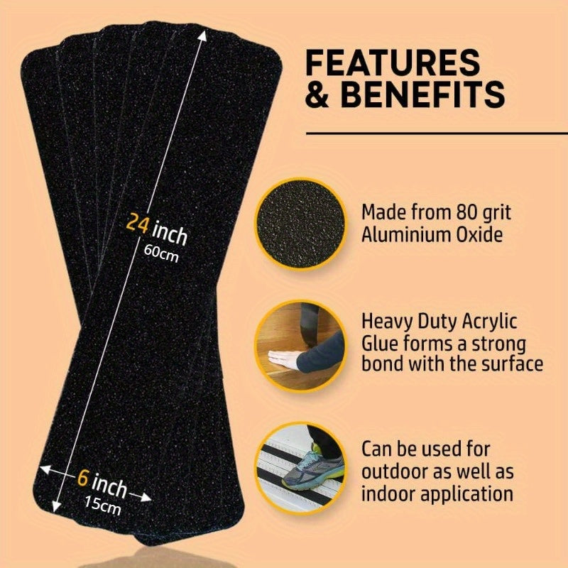 6x24' Stair Treads Grip Tape for Wooden Steps Indoor/Outdoor