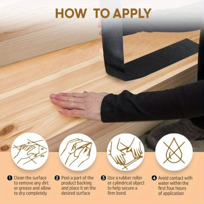6x24' Stair Treads Grip Tape for Wooden Steps Indoor/Outdoor