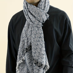 Men's Casual Woven Scarf Double layer Tassel Scarf For Autumn And Winter