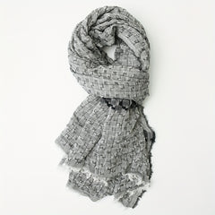 Men's Casual Woven Scarf Double layer Tassel Scarf For Autumn And Winter