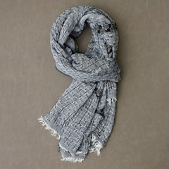Men's Casual Woven Scarf Double layer Tassel Scarf For Autumn And Winter