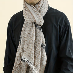 Men's Casual Woven Scarf Double layer Tassel Scarf For Autumn And Winter