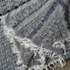 Men's Casual Woven Scarf Double layer Tassel Scarf For Autumn And Winter