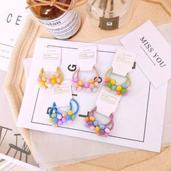 Colorful Flower Hair Ties Stretchy Hair Ring Hair Rope - Pack of 10