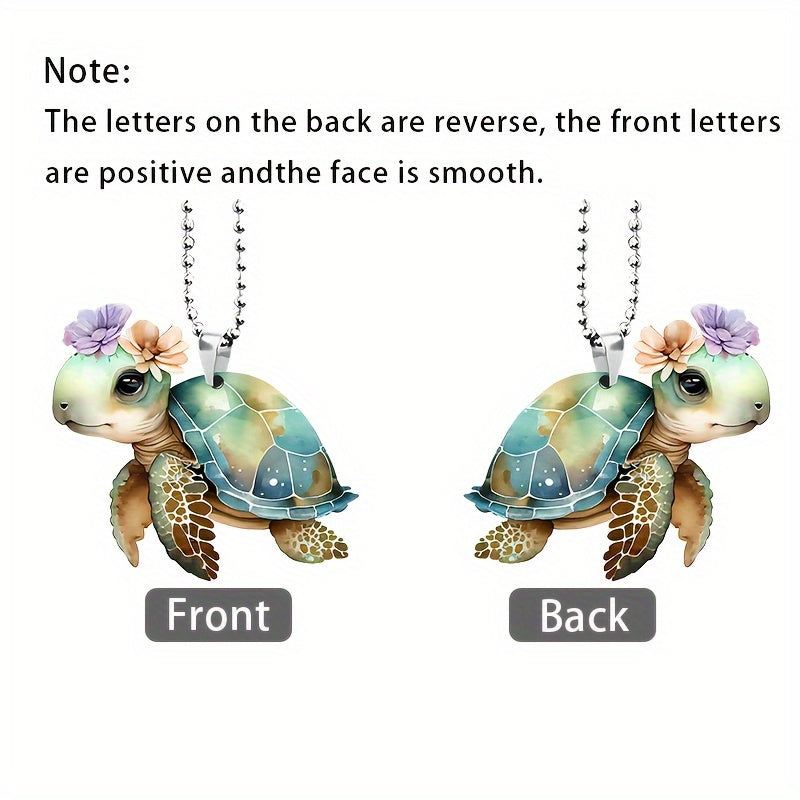 Acrylic Flower Turtle Pendant Keychain Bag Car Charm