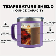 Shatterproof Stainless Steel Water Cup Leakproof Insulated Coffee Cup 14oz